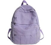 Mochila de lona, mochila estética para mujeres y hombres, mochila para computadora portátil morada, mochila de viaje vintage, mochila morada
