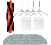Roboparts® Kit 11 en 1 recambios compatibles con Xiaomi Vacuum S20. Incluye Rodillo Principal, cepillos Laterales, mopas de fregado y filtros hepa