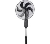 Ventilador De Pie Fabrilamp Negro 3 Vel.85w 6aspas Remoto Temporizador 3modos De Aire Regx50x43 Cm
