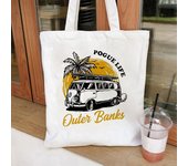 OUTER BANKS Casual Beach Print Trendy Carry-on Luggage Storage Bag for Portable Handheld Bag for Daily Use Reusable Canvas Bag