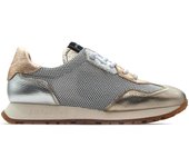 Hispanitas CHV253869 Zapatos sneakers de piel con cordón elástico, suela de goma,rejilla,calado,ante,nobuk, para señora
