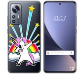 Funda Silicona Transparente para Xiaomi 12 / 12X 5G diseño Unicornio Dibujos