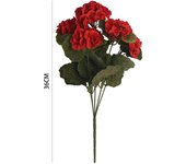 Poenia Arte Floral - Ramo Geranio Artificial - Decoración Floral Realista - 36cm - 3pcs