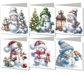 6 tarjetas navideñas con diseño de diamantes, tarjetas 5D DIY con diseño de diamantes, tarjetas navideñas de muñeco de nieve, kits para hacer tarjetas navideñas DIY para adultos y niños (Papá Noel)
