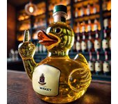 Botella de pato de dedo medio, decantador de whisky de pato de dedo medio de 10 oz, estatua de pato de cristal para bar, oficina o decoración del hogar, mini botella de vino de pato creativa (B)