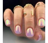 24Pcs Full Cover Press on Nails French False Nails Short Ballerina Fake Nails Detachable Lovely Stars Blue White Wavy Nail Tips