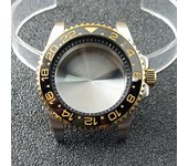 High-quality Silvery Black Case have inner ring 40.5mm watch men's case FIT NH34 NH35 NH36 movement Automtaic Watch Box