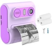 Cámara Digital de impresión instantánea de Doble Lente de MP para niños, Vídeo 1080P, Pantalla de 2,4 pulgadas y Paquete de Papel fotográfico