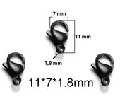 25Pcs Stainless Steel Gold Black Lobster Clasps Jewelry Findings DIY Necklace Bracelet Making Accessories 9/10/11/12/13/15MM