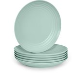 Plastic Forte - Juego de 6 Platos Classic Llanos 25 cm Reutilizables. Ideal Fiestas. Verde