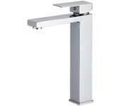 VALAZ Grifo de lavabo alto pica monomando cuadrada cromado serie Segura