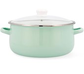 Quid Cacerola Acero Esmaltado 26CM. Brillo. Mango Baquelita. Antiadherente. Apto Vitrocerámica. Ollas y Sartenes. Cocina Saludable.