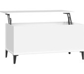 vidaXL Mesa de centro madera contrachapada 90x44,5x45 cm Blanco, Negro, Blanco brillante Mesita de Salón o Comedor o Auxiliar Mesa de Café Meuble Salón