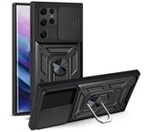 Samsung S22 Ultra Armor Hybrid Metal Ring Camera Slider - Black Black