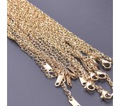 10pcs/Lot Gold Color Stainless Steel Chain 45cm Adjustable Necklace Width 1.2/1.5/1.6/2.2/2.5/3mm Men Women Jewelry Chain Bulk