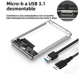 2.5 Inch HDD SSD Case SATA to USB 3.1 Type C 4TB Transparent External Hard Drive Housing Compatible UASP SATA III Laptop