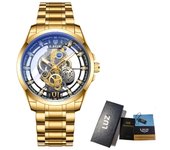 LIGE Fashion Luxury Quartz Watches for Men Warterproof Casual Sport Leather Man Watch Hollow Simple Wristwatch Relogio Masculino