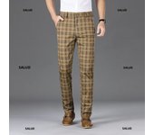Brand Clothing All Seasons High Quality Plaid Pants Men Classic Business Cotton Casual Full Length Formal Long Trousers Male