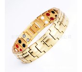 Pulsera de Maple inoxidable para hombre, joyería de Maple de Titanium, pulsera de Energía con imán de germanio, joyería popular Negra 246