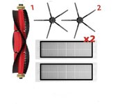 Brush Cover For Roborock S5 S50 S502 S55 S6 S6 Pure E4 1S SDJQR01RR Brush Mops Hepa Filters Robot Vacuum Cleaner Universal Wheel