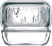 LUMINARC VACA Mantequera Con Tapa Vidrio 17x7CM Transparente Brillo Fabricado en Francia Material 100% saludable