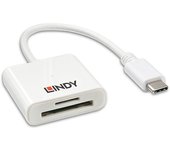 Lindy 43185 lector de tarjeta USB 3.2 Gen 1 (3.1 Gen 1) Type-C Blanco