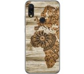 Tumundosmartphone Funda Gel Tpu para Xiaomi Redmi 7 diseño Madera 07 Dibujos