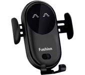 Cargador inalámbrico para coche, soporte de teléfono de montaje automático con ventosa, Sensor infrarrojo, sujeción automática, 10W