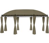 vidaXL Cenador con Cortinas Jardín Terraza Pabellón Toldo Patio Color Antracita,  Taupé, y mas