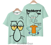 Summer Cartoon Anime SpongeBobs SquarePants Kids Tops Tshirt Short Sleeved Boys Clothes Girls One Piece Sonic Marios T-shirt