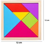 Wooden Tangram Puzzles For Kids With 7 Colored Pieces,Educational Brain Teaser Learning Toy For Boys And Girls Fun Party Favor