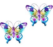 2 Piece Metal Butterfly Wall Decor Large Butterfly Wall Art Inspirational n Hollow Butterfly Wall Sculptures for Indoor Outdoor Bedroom Office Garden Decor