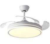 Cecodadi-Ventilador de Techo con Motor DC con Aspas Desplegables y Luz Led 96 W - Ahorro de Energía y Modo Invierno