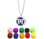 12mm Spiral 361L Stainless Steel Angel Wings Aromatherapy Necklace Woman Essential Oil Diffuser Perfume Lockets Pendant Jewelry