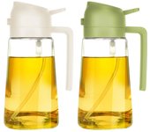 Botella dispensadora de Aceite de cocina de 16 oz - Dispensador de Aceite de Oliva y PULVERIZADOR DE AGUA 2 en 1 - 470 ml