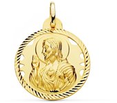 Inmaculada Romero Sagrado Corazón de Jesús Medalla Oro 18k Hélice 24 Mm