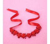 Bride Red Flower Headband Crystal Hairband For women Prom Pageant Bridal Wedding Hair Accessories Jewelry Band Headband Tiara