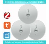 Tuya Zigbee Temperature And Humidity Sensor Voice Control Intelligent Home Hygrometer Real-time Monitoring Voice Alexa