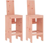 Taburetes de Cocina 2 UDS Madera de Abeto Douglas 40x42x120 cm