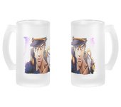 JARRA CERVEZA CRISTAL JOJO BIZARRE ADVENTURE SERIE esmerilada esmerilado 500ml jotaro anime shonen