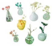 Mini jarrones magnéticos para nevera - 8 mini jarrones de cerámica con forma de planta, bonitos jarrones magnéticos 3D con capullos, pequeños imanes para nevera para decoración del hogar/aniversario (sin flores)