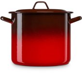 Briebe Ignea Olla Alta Cocina Inducción 32cm, Cazuela 19L con Tapa Acero Esmaltado, Fuego, Horno Vintage, , Rojo