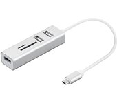 Nilox Adaptador USB Tipo C con Lector de Tarjetas TF/SD y Hub USB 3 Puertos