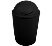 MSV Cubo de Basura AKO 5,5L Redondo con Tapa Abatible Negra para Separación Ecológica