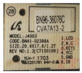 Boton de Encendido y Sensor IR TV Samsung UE32J5200AWXXH BN96-36076C