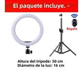 Lámpara De Anillo Para Autofotografía LED Con Soporte Y Trípode Para YouTube TikTok Video En Vivo Luz De Carga USB Y Control Remoto Para Teléfono Móvil