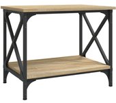vidaXL Mesa auxiliar madera contrachapada 55x38x45 cm Negro, Roble Sonoma, Roble ahumado Mesita de Salón o Comedor o Auxiliar Mesa de Café Meuble Salón