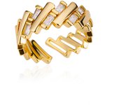 Zircon Bar Rings For Women Gold Plated Stainless Steel Bar Opening Ring 2023 Trending Luxury Wedding Aesthetic Jewelry anillos
