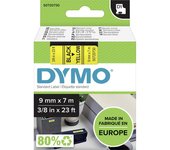 DYMO D1 - Etiquetas estándar - Negro sobre amarillo - 9mm x 7m