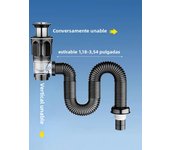 Flexible Sink Drain Pipe, Expandable Tubular Drain Tubing Pipe, Adjustable P Trap For Kitchen Sink Drain & Garbage Disposal, Bla